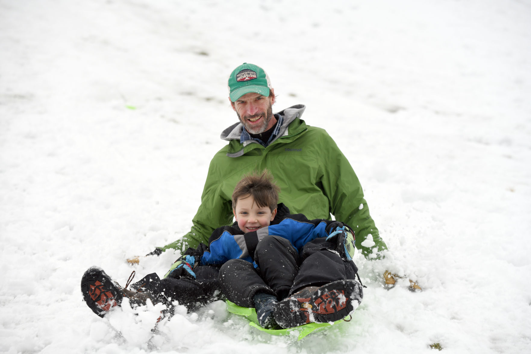 Ben and Kenny Sledding